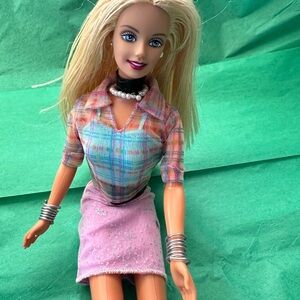 Barbie Doll with Pink and Plaid Outfit